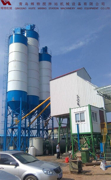 輝特攪拌站HZS75可根據客戶需要配置粉料倉集中除塵系統