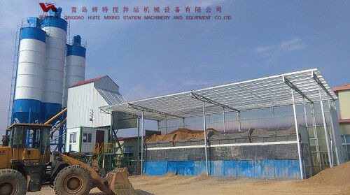 輝特攪拌站HZS75可根據客戶需要配置粉料倉集中除塵系統